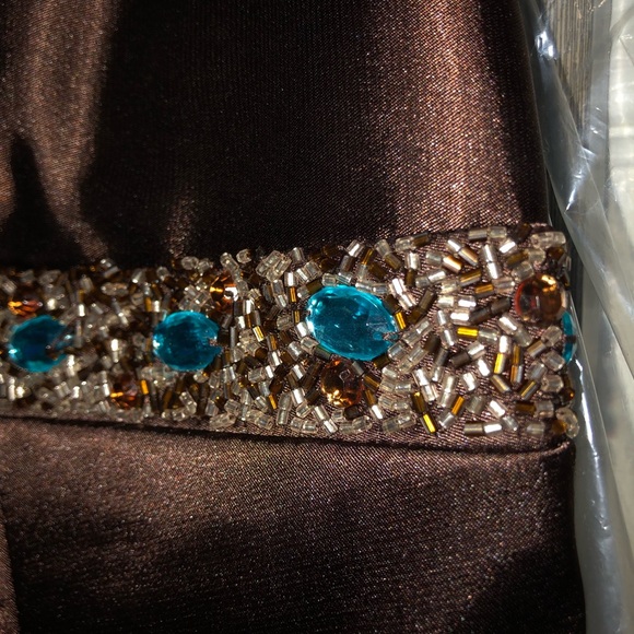 Brown and Teal Prom Dress - Picture 6 of 6